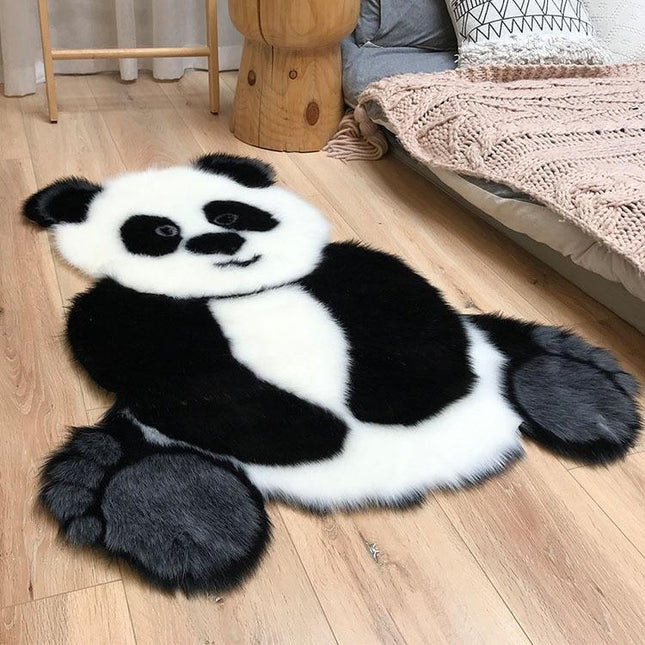 Zwart wit panda vloerkleed kinderkamer