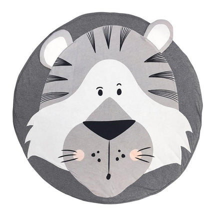 Rond vloerkleed met tijger gezicht