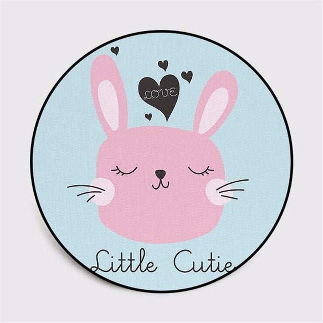 Rond vloerkleed schattig konijn babykamer