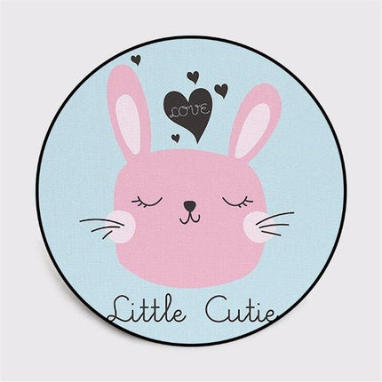 Rond vloerkleed schattig konijn babykamer