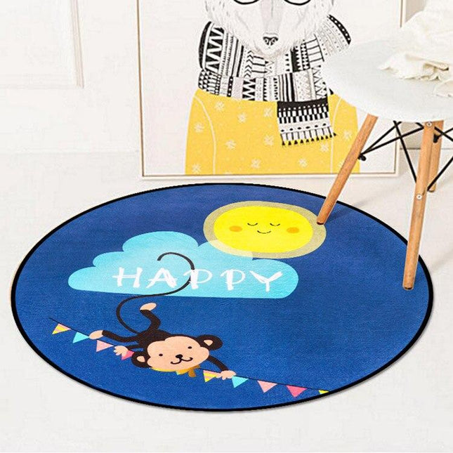 Rond baby vloerkleed met aapje