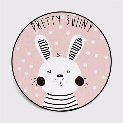 Rond babykamer vloerkleed met konijn