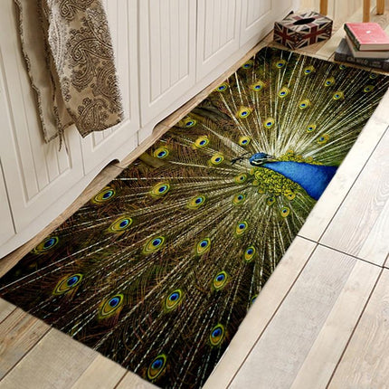 Vloerkleed met schitterende pauwenveren print