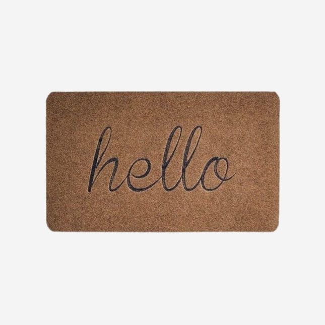 Absorberende droogloopmat 'hello' voor entree