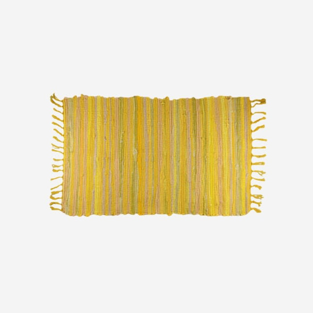 Gekleurde geweven deurmat met franjes