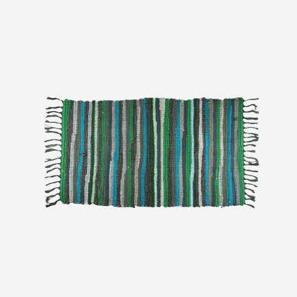 Gekleurde geweven deurmat met franjes