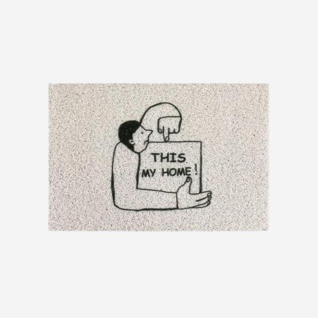 Moderne deurmat met grappige opdruk