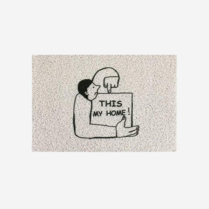Moderne deurmat met grappige opdruk