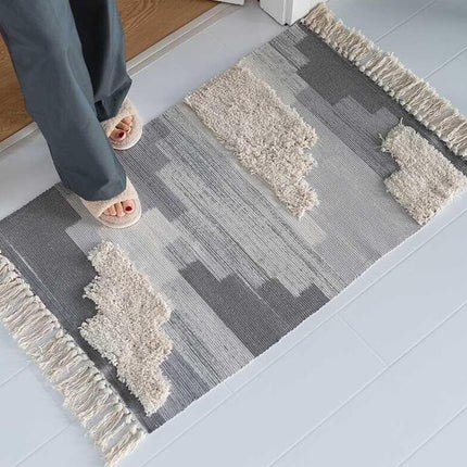 Katoenen bedmat met abstract patroon