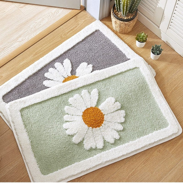 Absorberende deurmat met bloemendesign