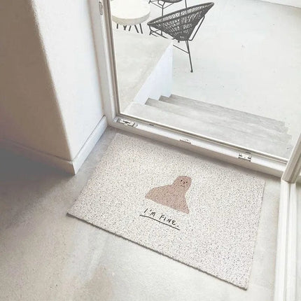 Moderne deurmat voor binnen met opdruk