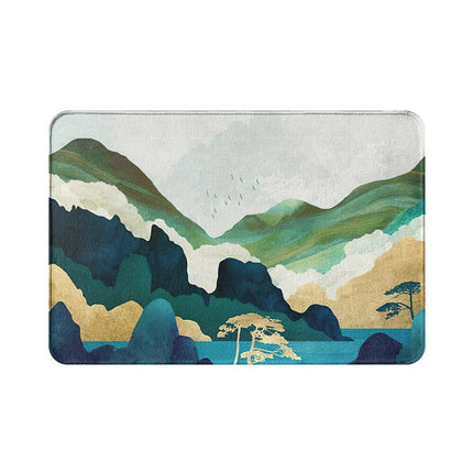 Deurmat met modern berglandschap design