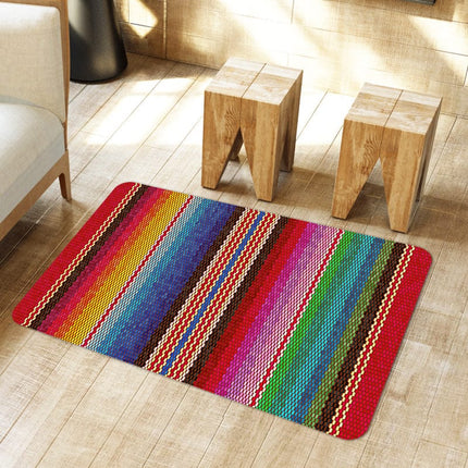 Multicolor deurmat met gestreept design