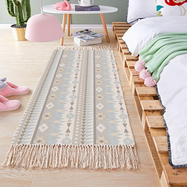 Kleine slaapkamer loper pastel geometrisch