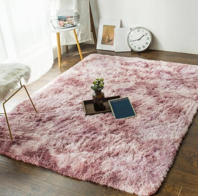Extra zacht hoogpolig vloerkleed in roze