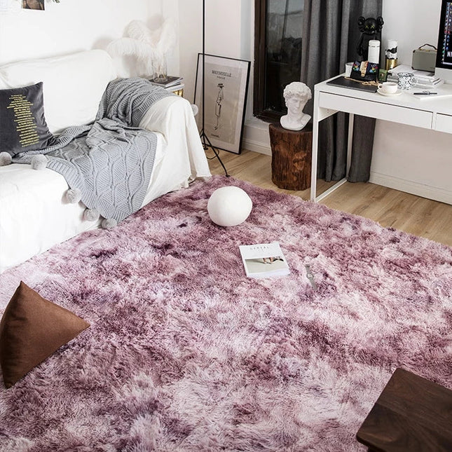 Extra zacht paars shaggy vloerkleed