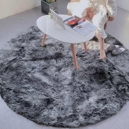 Rond lichtgrijs shaggy vloerkleed heerlijk zacht