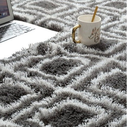 Shaggy Berber vloerkleed donkergrijs en wit