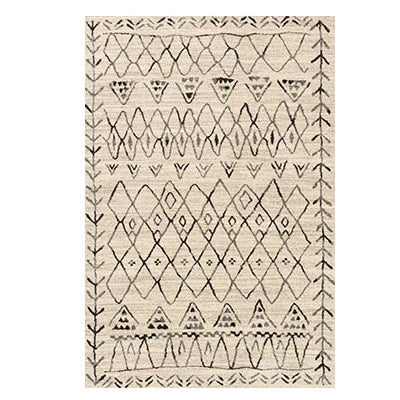Beige bohemien vloerkleed in etnische stijl