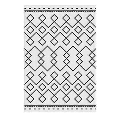 Scandinavisch vloerkleed zwart wit geometrisch