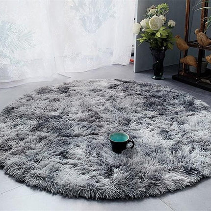 Rond lichtgrijs shaggy vloerkleed heerlijk zacht