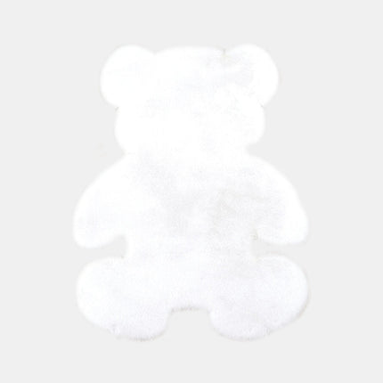 Wit vloerkleed in teddybeer vorm