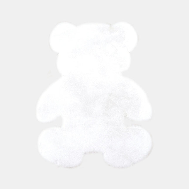Wit vloerkleed in teddybeer vorm