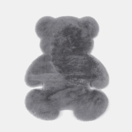 Donkergrijs vloerkleed in teddybeer vorm