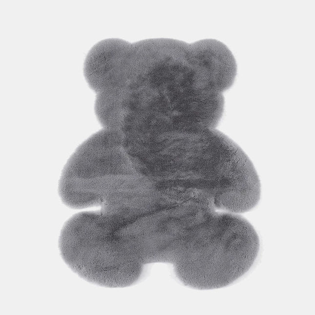 Donkergrijs vloerkleed in teddybeer vorm