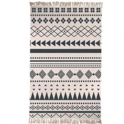 Berber vloerkleed beige en zwart