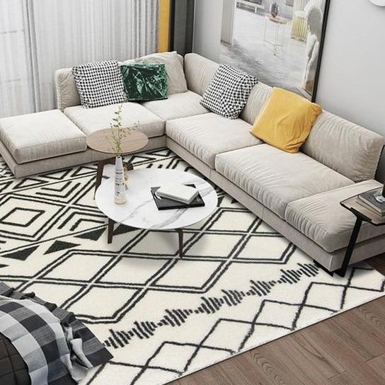 Berber vloerkleed wit en zwart