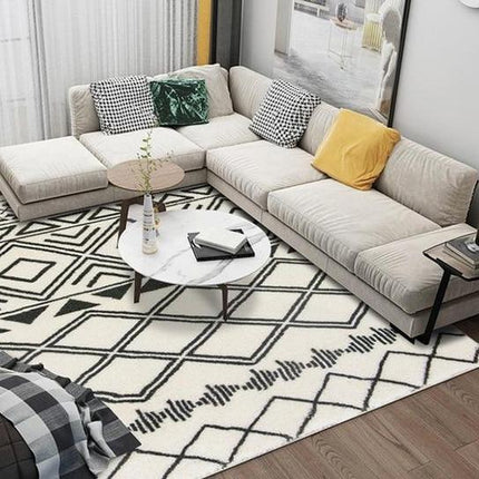 Berber vloerkleed wit en zwart