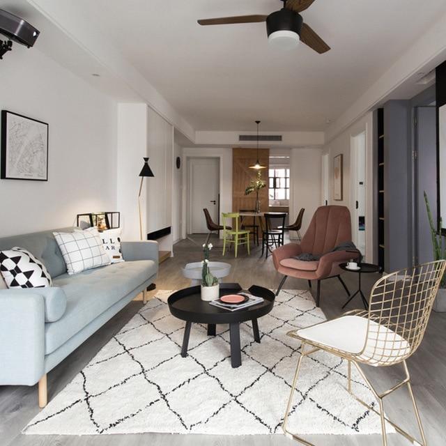 Wit Berbers vloerkleed met ruitpatroon