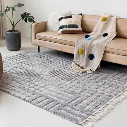 Vierkant vloerkleed in Berber stijl