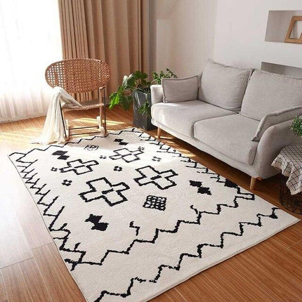 Berber vloerkleed ecru en zwart