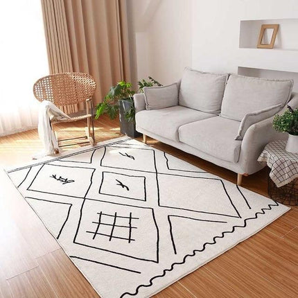 Katoenen Berbers vloerkleed in ecru