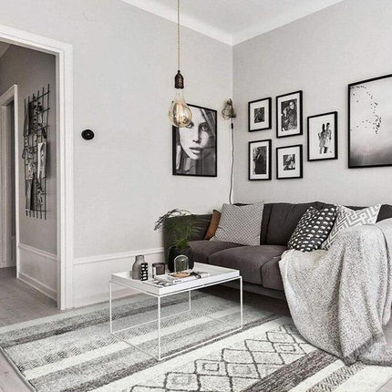 Berber vloerkleed grijs en wit