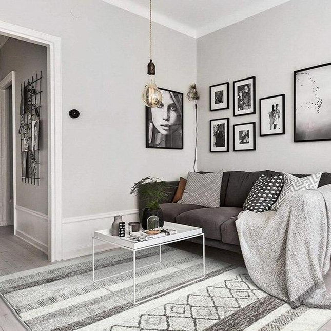 Berber vloerkleed grijs en wit