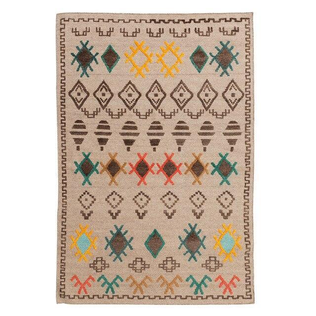 Jute Berber tapijt met kleuraccenten