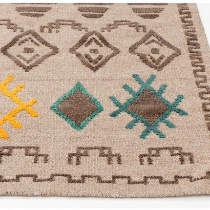 Jute Berber tapijt met kleuraccenten
