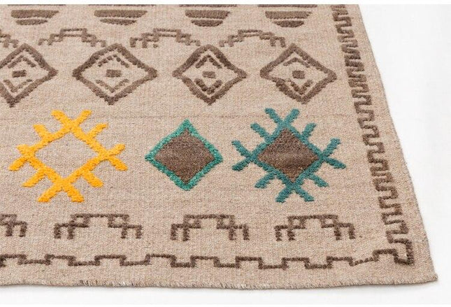 Jute Berber tapijt met kleuraccenten