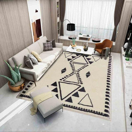 Wollen Berber vloerkleed wit geometrisch