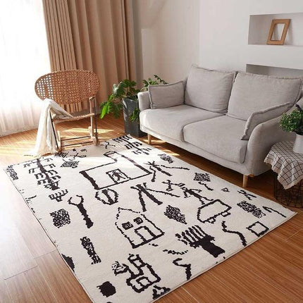 Marokkaans Berbers vloerkleed zwart wit