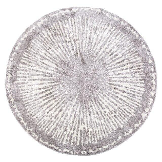 Rond grijs vloerkleed in Berber stijl