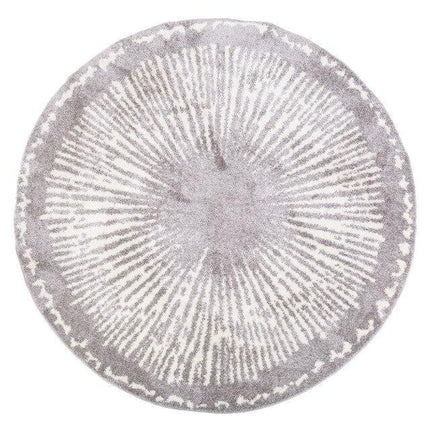 Rond grijs vloerkleed in Berber stijl