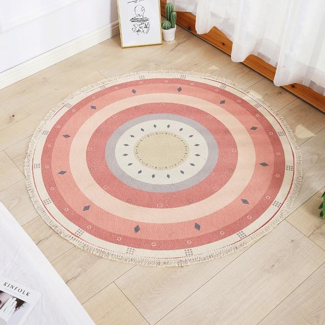 Bohemian rond vloerkleed voor meisjeskamer