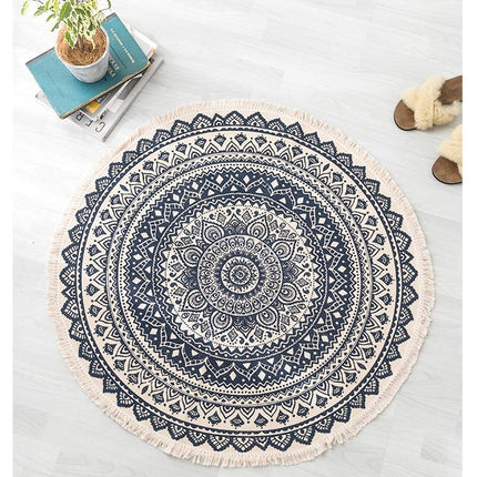 Rond slaapkamer vloerkleed met mandala