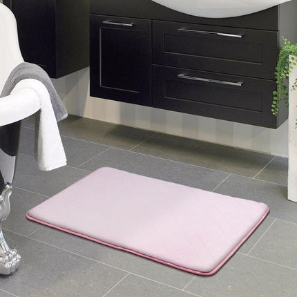 Roze antislip badmat met geometrisch reliëf