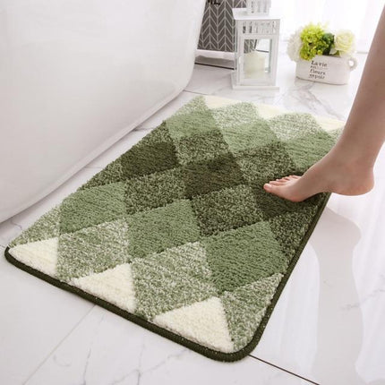 Groene antislip badmat met ruitpatroon