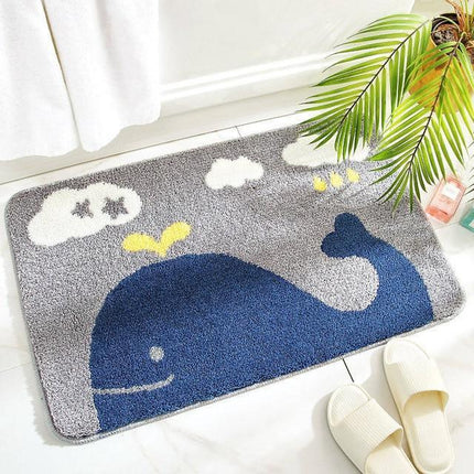 Leuke kinderbadmat met blauwe walvis